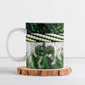 Green Traditional Cloak Aotearoa Ceramic Mug Maori Paua Shell Korowai Pattern - Aussie Hoodie