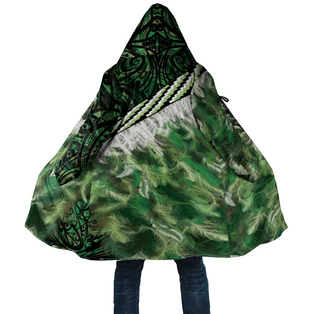 Green Traditional Cloak Aotearoa Cloak Maori Paua Shell Korowai Pattern - Aussie Hoodie