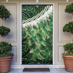 Green Traditional Cloak Aotearoa Door Cover Maori Paua Shell Korowai Pattern - Aussie Hoodie