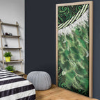 Green Traditional Cloak Aotearoa Door Cover Maori Paua Shell Korowai Pattern - Aussie Hoodie
