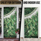 Green Traditional Cloak Aotearoa Door Cover Maori Paua Shell Korowai Pattern - Aussie Hoodie