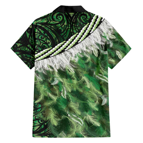 Green Traditional Cloak Aotearoa Family Matching Short Sleeve Bodycon Dress and Hawaiian Shirt Maori Paua Shell Korowai Pattern