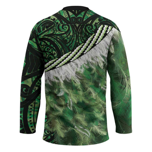 Green Traditional Cloak Aotearoa Hockey Jersey Maori Paua Shell Korowai Pattern - Aussie Hoodie