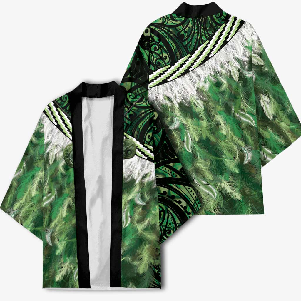 Green Traditional Cloak Aotearoa Kimono Maori Paua Shell Korowai Pattern - Aussie Hoodie