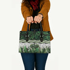 Green Traditional Cloak Aotearoa Leather Bag Maori Paua Shell Korowai Pattern - Aussie Hoodie