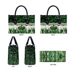 Green Traditional Cloak Aotearoa Leather Bag Maori Paua Shell Korowai Pattern - Aussie Hoodie