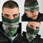 Green Traditional Cloak Aotearoa Neck Gaiter Maori Paua Shell Korowai Pattern - Aussie Hoodie