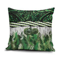 Green Traditional Cloak Aotearoa Pillow Cover Maori Paua Shell Korowai Pattern - Aussie Hoodie