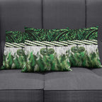 Green Traditional Cloak Aotearoa Pillow Cover Maori Paua Shell Korowai Pattern - Aussie Hoodie
