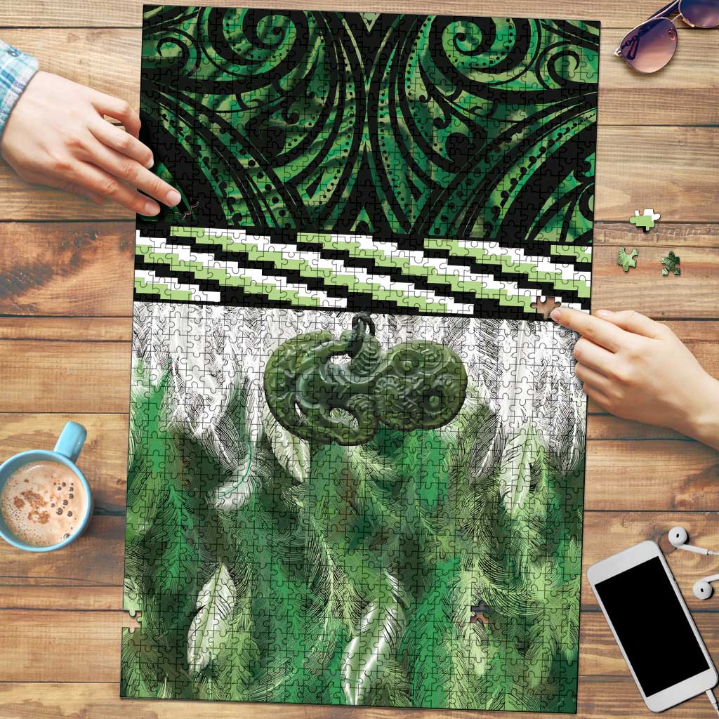 Green Traditional Cloak Aotearoa Puzzle Maori Paua Shell Korowai Pattern - Aussie Hoodie