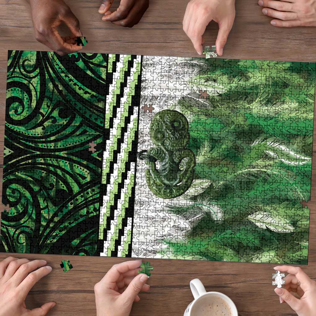 Green Traditional Cloak Aotearoa Puzzle Maori Paua Shell Korowai Pattern - Aussie Hoodie