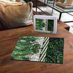 Green Traditional Cloak Aotearoa Puzzle Maori Paua Shell Korowai Pattern - Aussie Hoodie