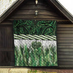 Green Traditional Cloak Aotearoa Quilt Maori Paua Shell Korowai Pattern
