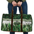 Green Traditional Cloak Aotearoa Travel Bag Maori Paua Shell Korowai Pattern - Aussie Hoodie