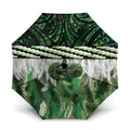 Green Traditional Cloak Aotearoa Umbrella Maori Paua Shell Korowai Pattern - Aussie Hoodie
