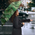 Green Traditional Cloak Aotearoa Umbrella Maori Paua Shell Korowai Pattern - Aussie Hoodie