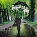 Green Traditional Cloak Aotearoa Umbrella Maori Paua Shell Korowai Pattern - Aussie Hoodie