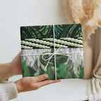 Green Traditional Cloak Aotearoa Wrapping Paper Maori Paua Shell Korowai Pattern - Aussie Hoodie