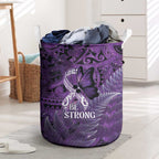 Lupus Awareness Month New Zealand Laundry Basket Be Strong Warrior Maori Silver Fern
