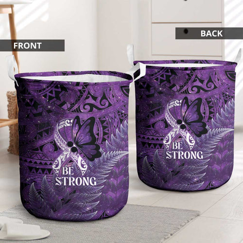 Lupus Awareness Month New Zealand Laundry Basket Be Strong Warrior Maori Silver Fern