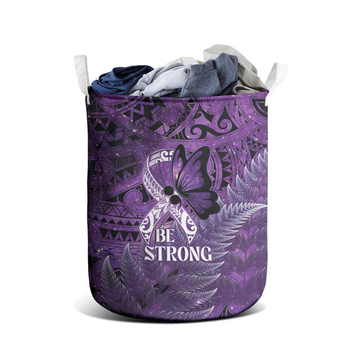 Lupus Awareness Month New Zealand Laundry Basket Be Strong Warrior Maori Silver Fern