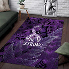 Lupus Awareness Month New Zealand Area Rug Be Strong Warrior Maori Silver Fern