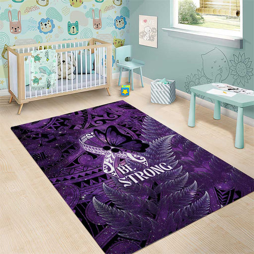 Lupus Awareness Month New Zealand Area Rug Be Strong Warrior Maori Silver Fern