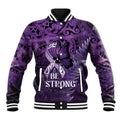 Lupus Awareness Month New Zealand Baseball Jacket Be Strong Warrior Maori Silver Fern