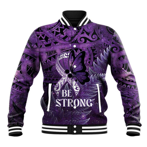 Lupus Awareness Month New Zealand Baseball Jacket Be Strong Warrior Maori Silver Fern