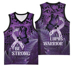 Lupus Awareness Month New Zealand Basketball Jersey Be Strong Warrior Maori Silver Fern
