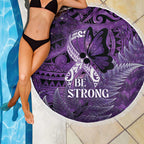 Lupus Awareness Month New Zealand Beach Blanket Be Strong Warrior Maori Silver Fern