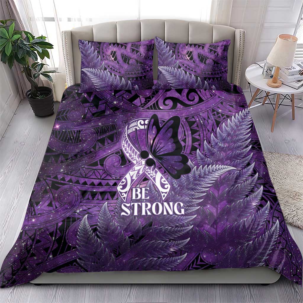 Lupus Awareness Month New Zealand Bedding Set Be Strong Warrior Maori Silver Fern