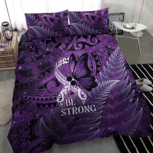 Lupus Awareness Month New Zealand Bedding Set Be Strong Warrior Maori Silver Fern