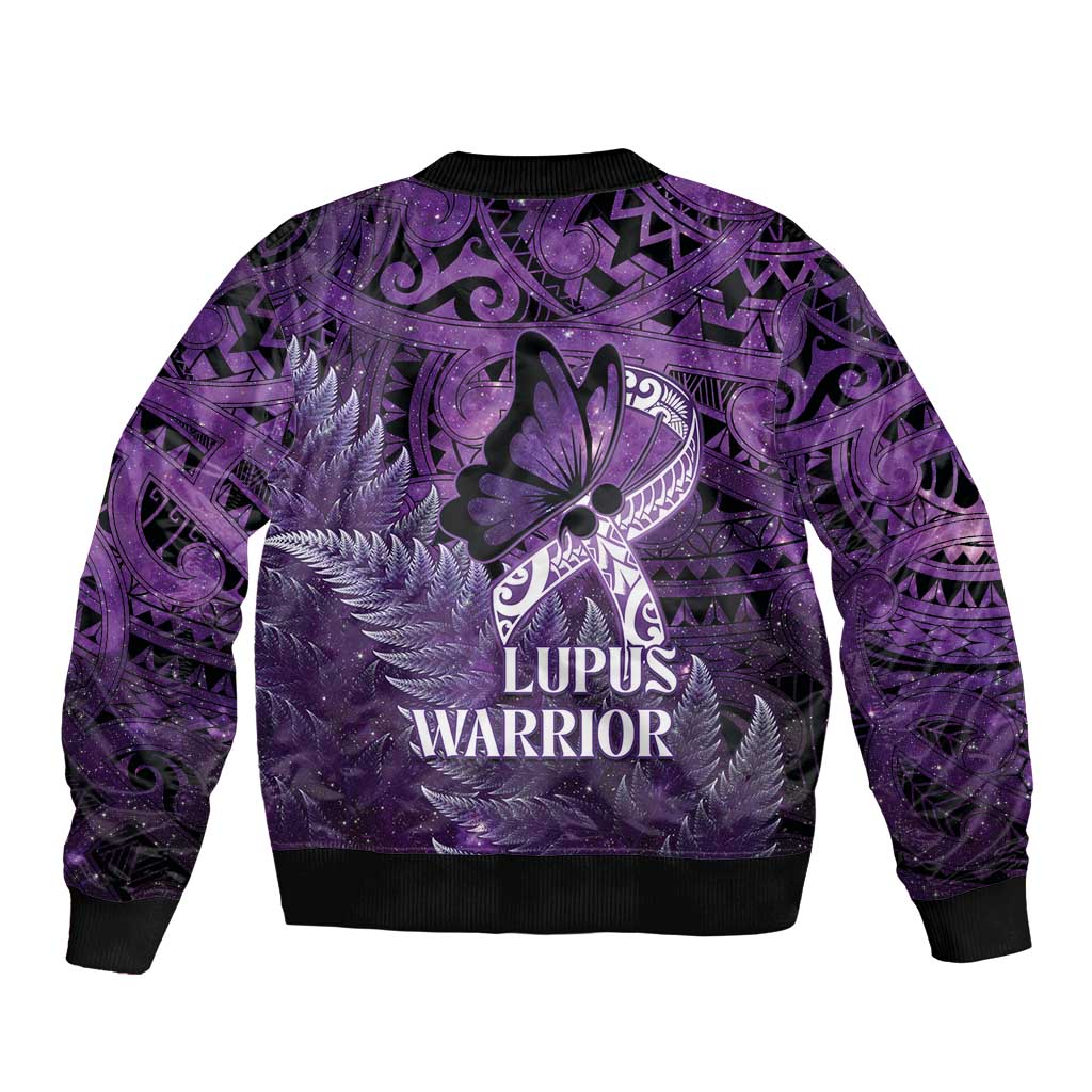 Lupus Awareness Month New Zealand Bomber Jacket Be Strong Warrior Maori Silver Fern
