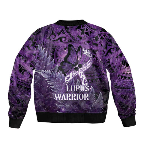 Lupus Awareness Month New Zealand Bomber Jacket Be Strong Warrior Maori Silver Fern