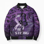 Lupus Awareness Month New Zealand Bomber Puffer Jacket Be Strong Warrior Maori Silver Fern
