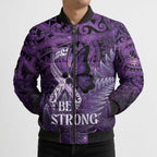 Lupus Awareness Month New Zealand Bomber Puffer Jacket Be Strong Warrior Maori Silver Fern