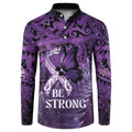 Lupus Awareness Month New Zealand Button Sweatshirt Be Strong Warrior Maori Silver Fern