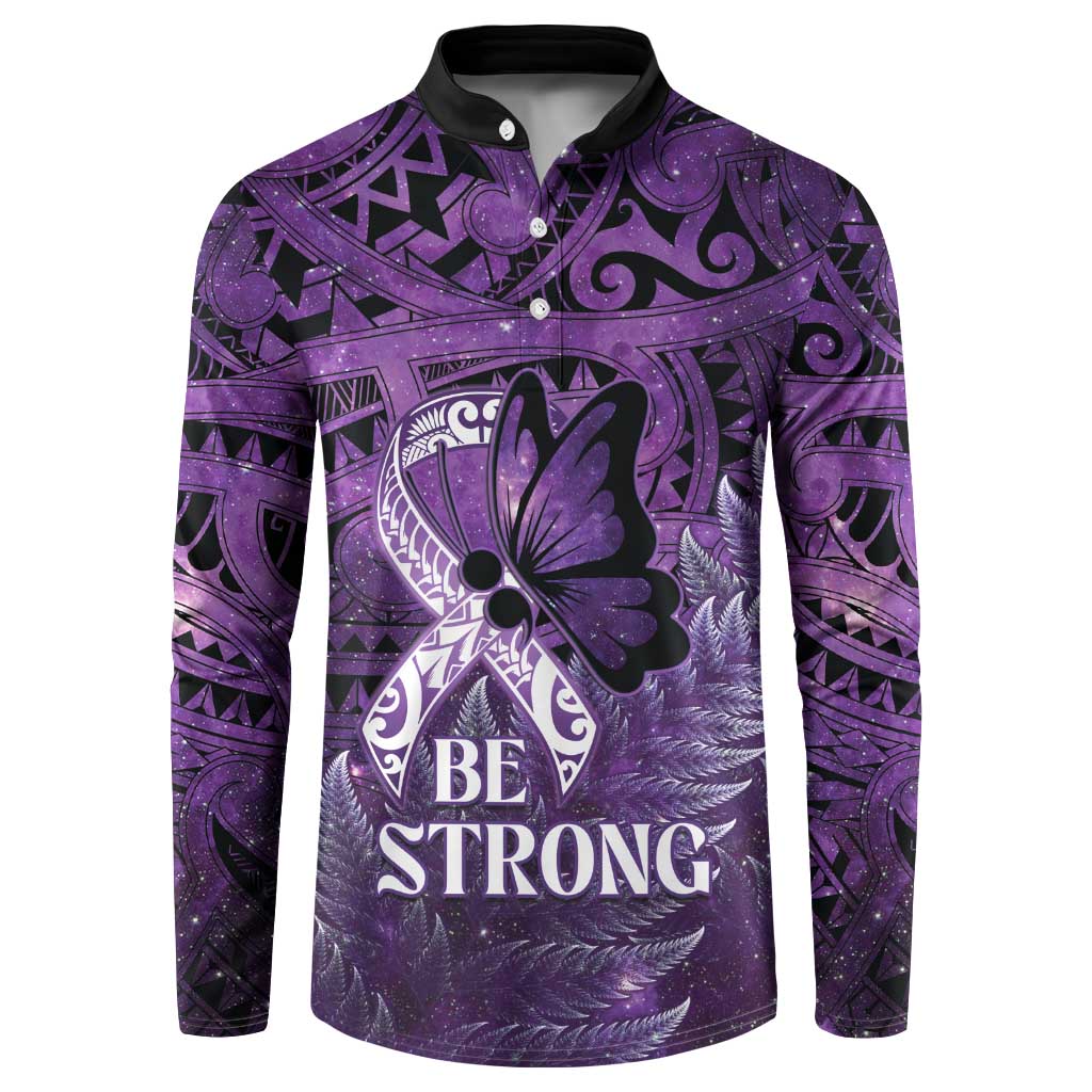 Lupus Awareness Month New Zealand Button Sweatshirt Be Strong Warrior Maori Silver Fern