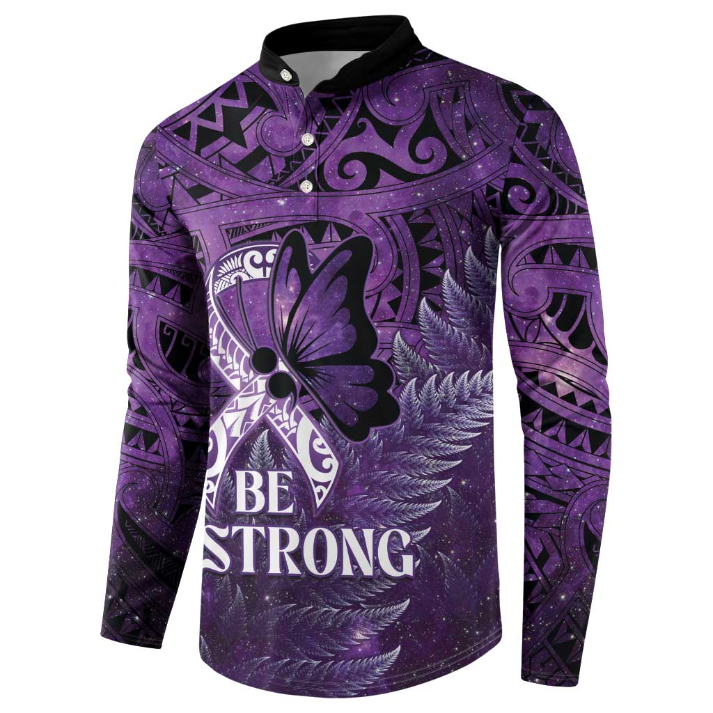 Lupus Awareness Month New Zealand Button Sweatshirt Be Strong Warrior Maori Silver Fern