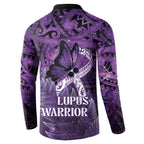 Lupus Awareness Month New Zealand Button Sweatshirt Be Strong Warrior Maori Silver Fern