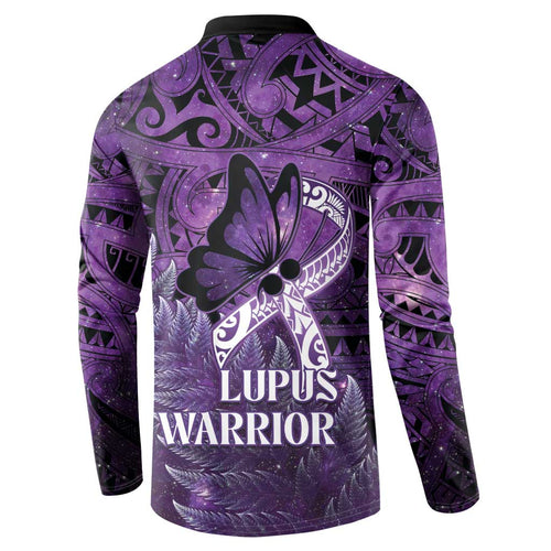 Lupus Awareness Month New Zealand Button Sweatshirt Be Strong Warrior Maori Silver Fern