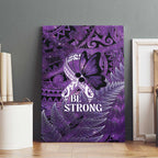 Lupus Awareness Month New Zealand Canvas Wall Art Be Strong Warrior Maori Silver Fern