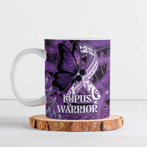Lupus Awareness Month New Zealand Ceramic Mug Be Strong Warrior Maori Silver Fern