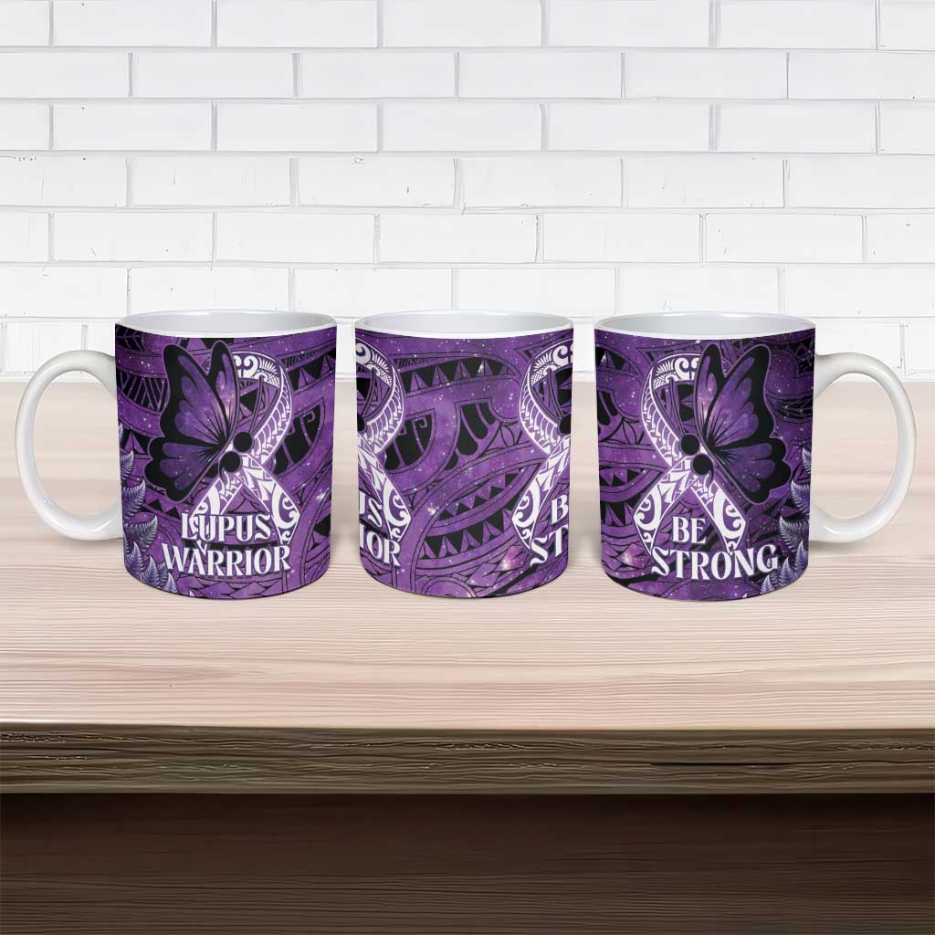 Lupus Awareness Month New Zealand Ceramic Mug Be Strong Warrior Maori Silver Fern