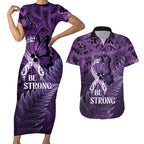 Lupus Awareness Month New Zealand Couples Matching Short Sleeve Bodycon Dress and Hawaiian Shirt Be Strong Warrior Maori Silver Fern