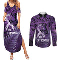 Lupus Awareness Month New Zealand Couples Matching Summer Maxi Dress and Long Sleeve Button Shirt Be Strong Warrior Maori Silver Fern