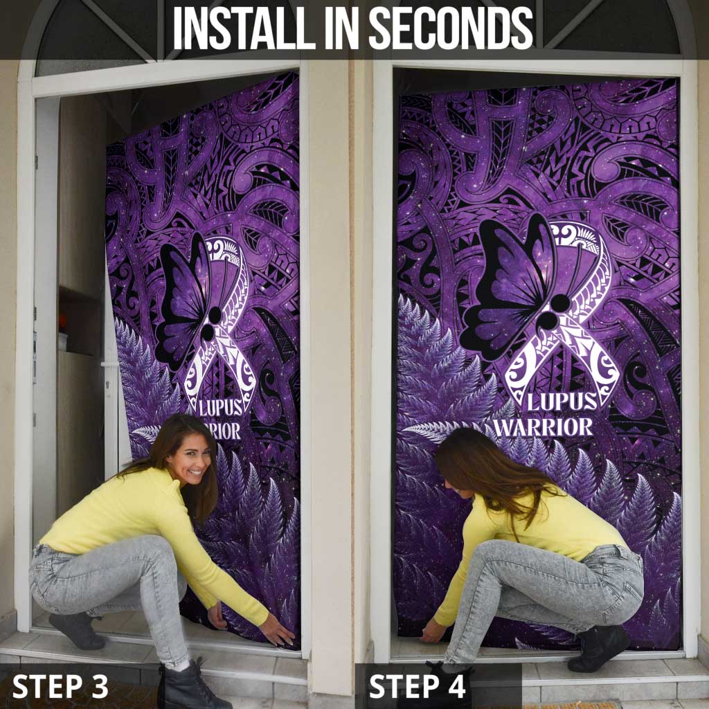 Lupus Awareness Month New Zealand Door Cover Be Strong Warrior Maori Silver Fern