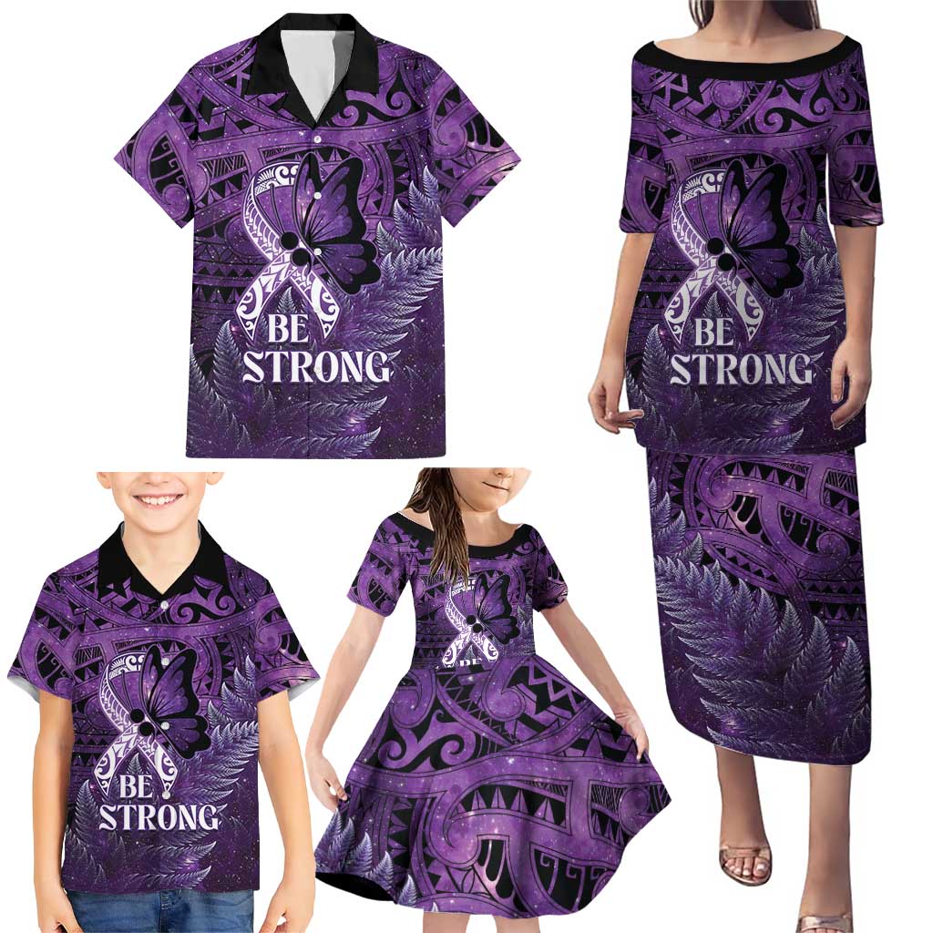 Lupus Awareness Month New Zealand Family Matching Puletasi and Hawaiian Shirt Be Strong Warrior Maori Silver Fern