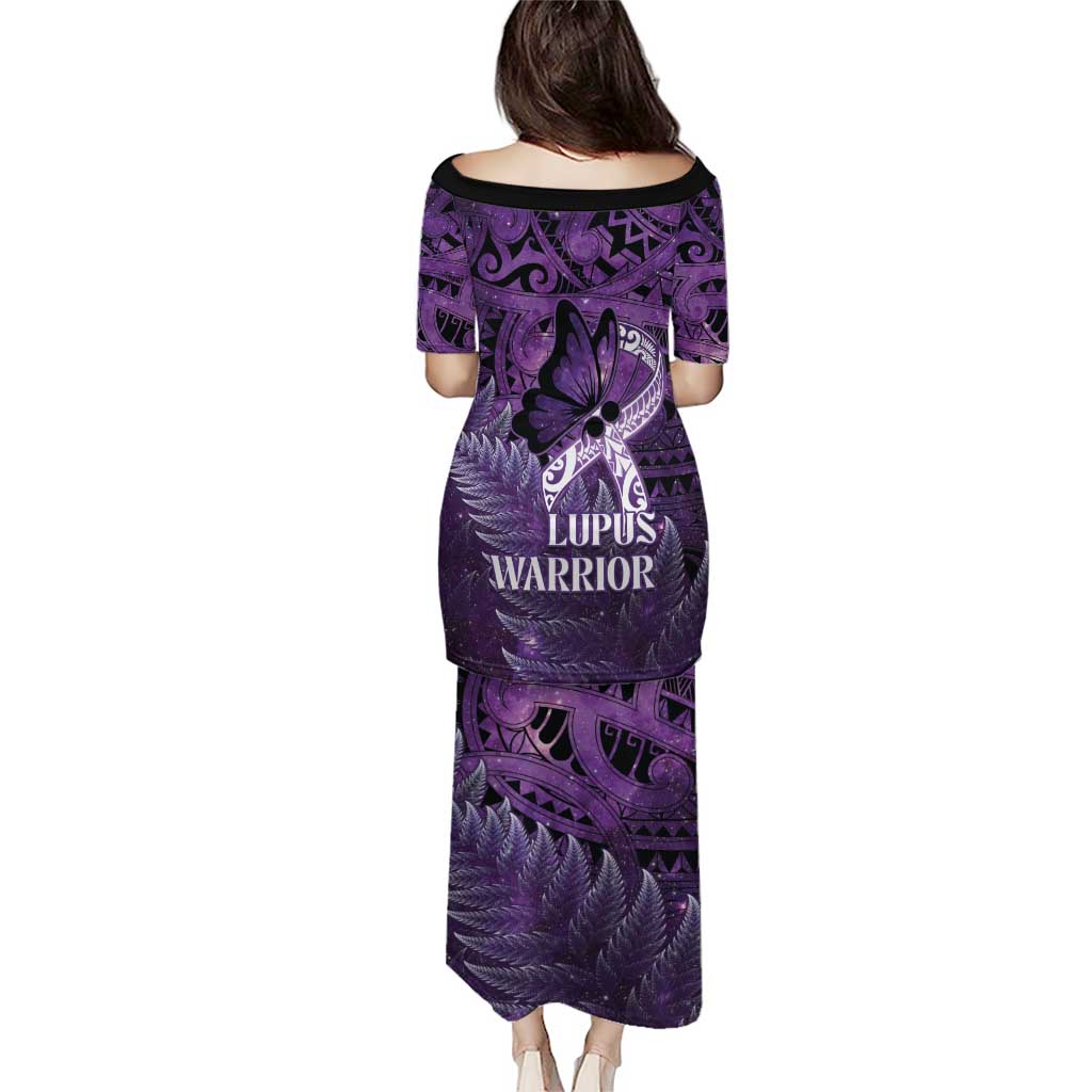 Lupus Awareness Month New Zealand Family Matching Puletasi and Hawaiian Shirt Be Strong Warrior Maori Silver Fern